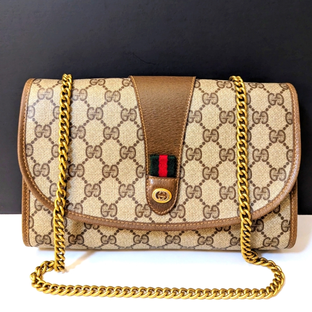 Vintage✨ Gucci ✨ sherry line PVC clutch converted to crossbody